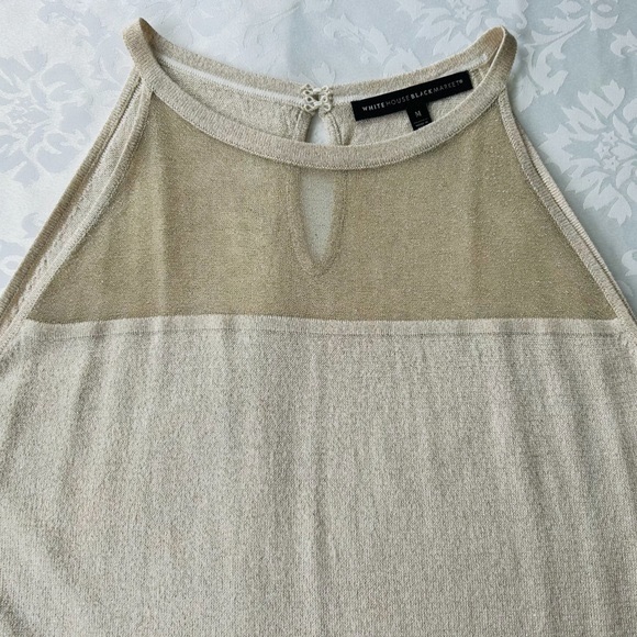 WHBM size M Sheer Yoke Shimmer Tank Top - Picture 6 of 16